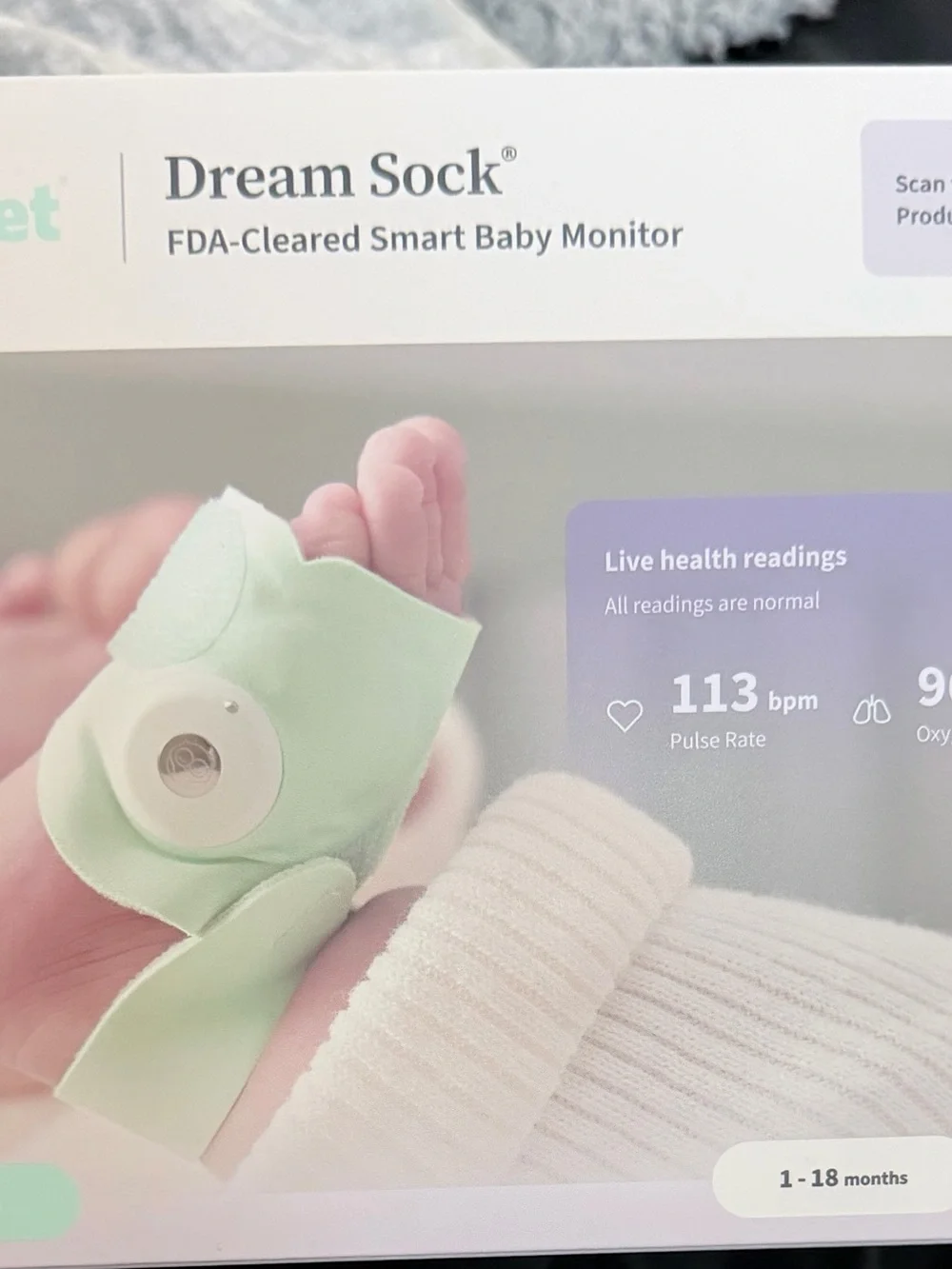 Owlet Dream Sock Smart Baby Monitor - Mint